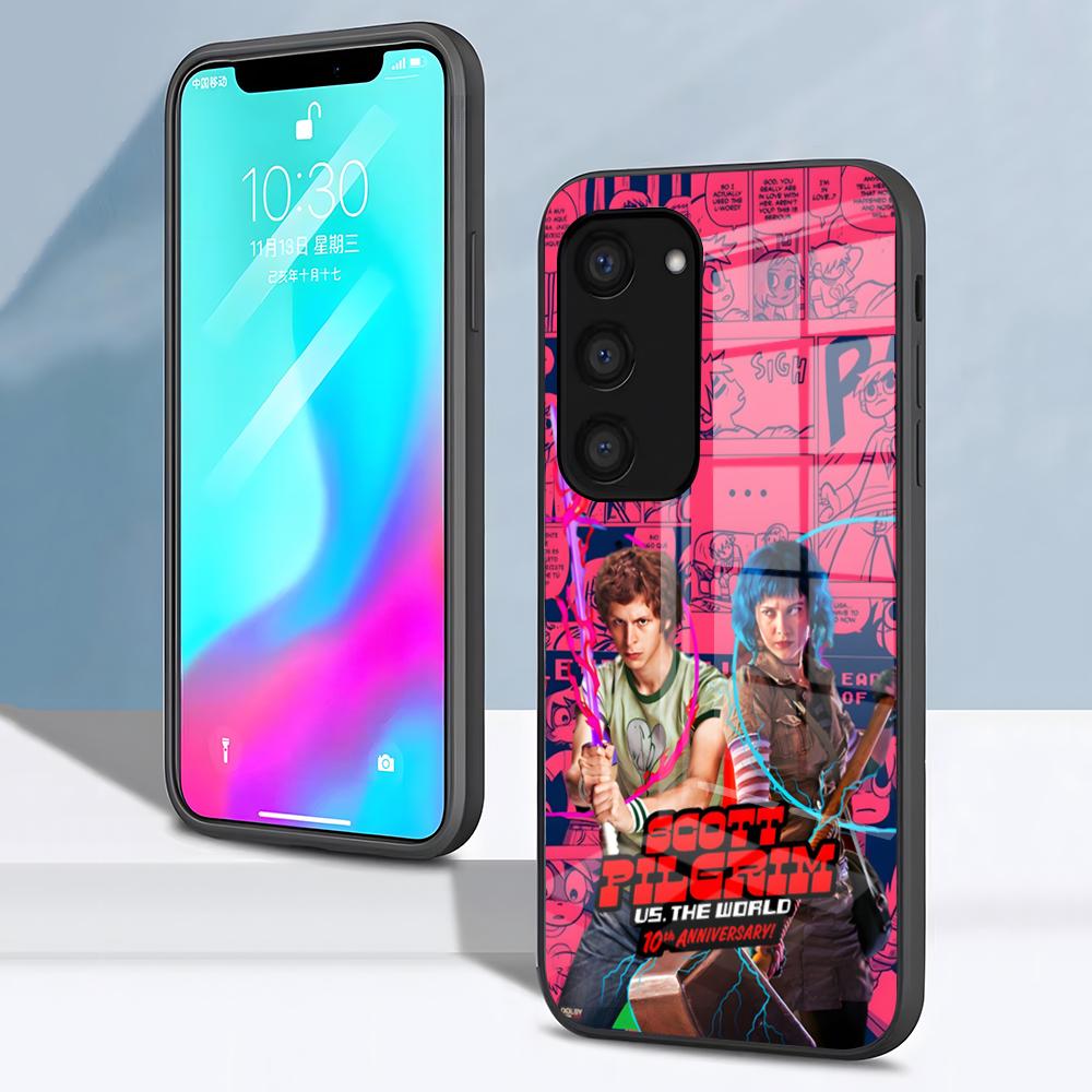 Scott Pilgrim VS The World Phone Case For Samsung S26 S25 S24 FE S23 S22 S21 Plus S20 Ultra Note20Ultra Black Glass Cover