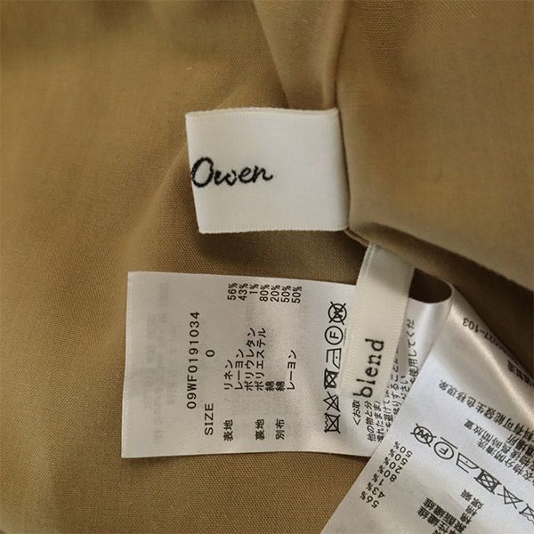Mila Owen Linen Blend Check Pattern No Sleeve One Piece Brown Back Ribbon Women Used