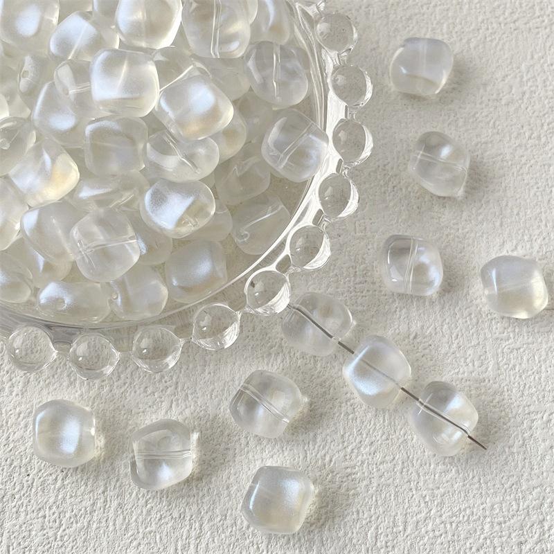 20Pcs  Irregular Square Shape  Glass Loose Beads Charms For Jewelry Making Diy Bracelet Earrings Accessories