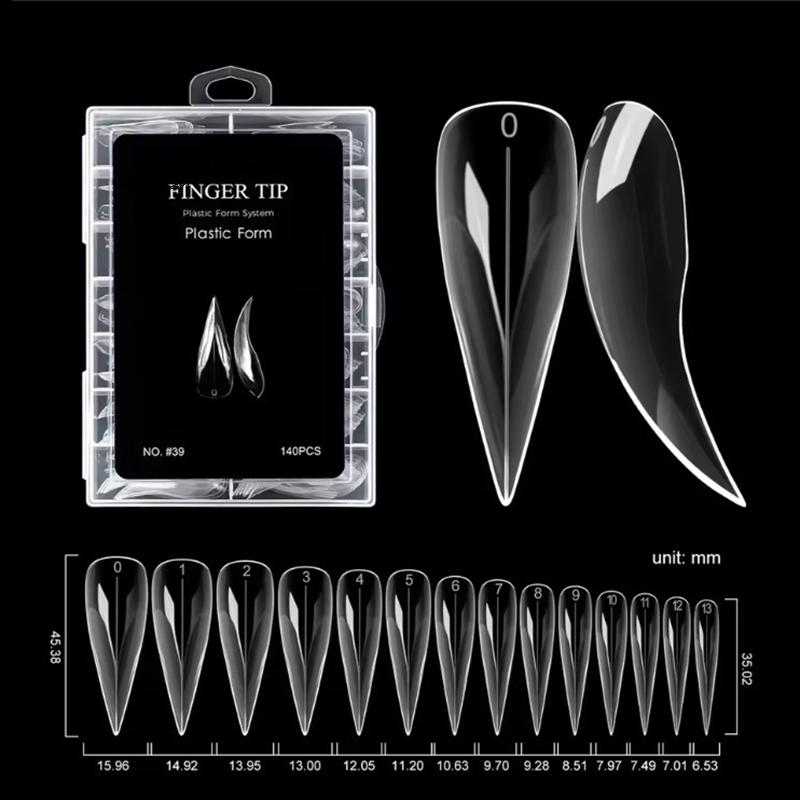 Eagle's Talon 70/140/150 stuks Korte Gebogen Stiletto Valse Nagel Tips Transparant Zachte Valse Nagels Verlengingen voor DIY Nagel Salon Manicure