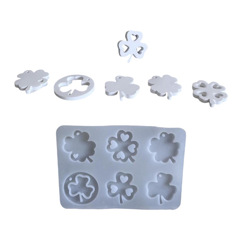 Silicone Resin Mold Jewelry Pendant Molds Four Leaf Clover Shape Silicone Pendant Molds Resin Craft Mold for Pendant