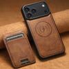 Wireless Charging Faux Leather Magnet Card Holder Stand Picture Frame Phone Case for IPhone 17 Pro Max 16 Plus 15 14 13
