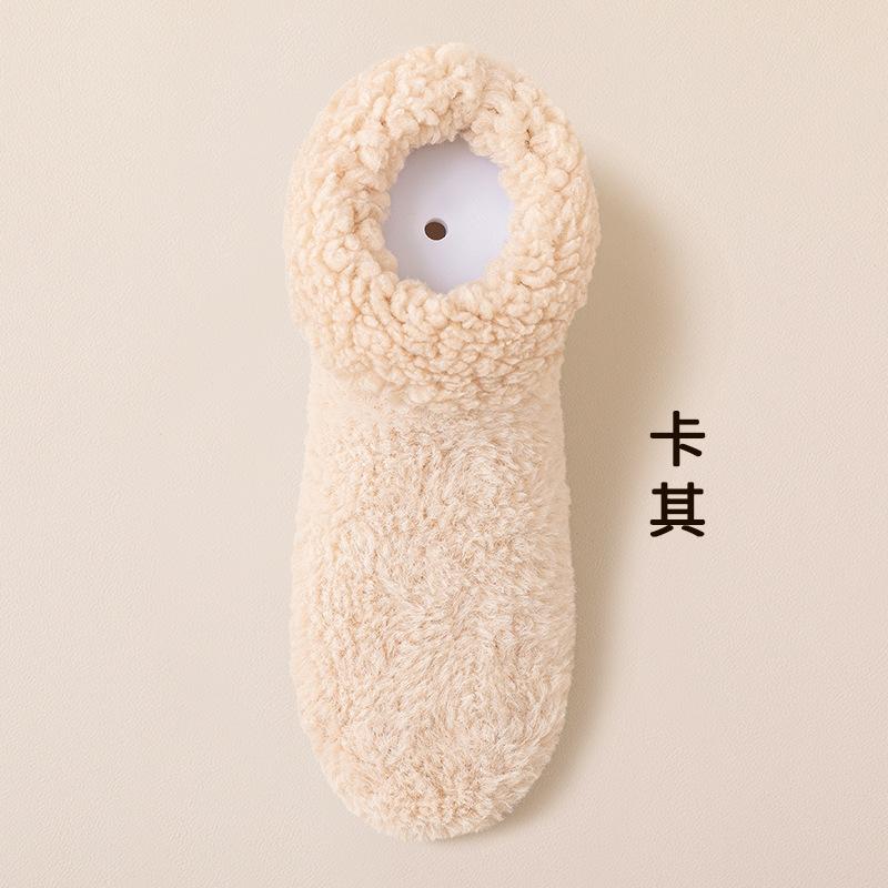 Winter Coral Velvet Women Socks Plush Thicken Warm Indoor Floor Socks Lamb Velvet Plus Fashion Versatile Home Sleeping Socks New