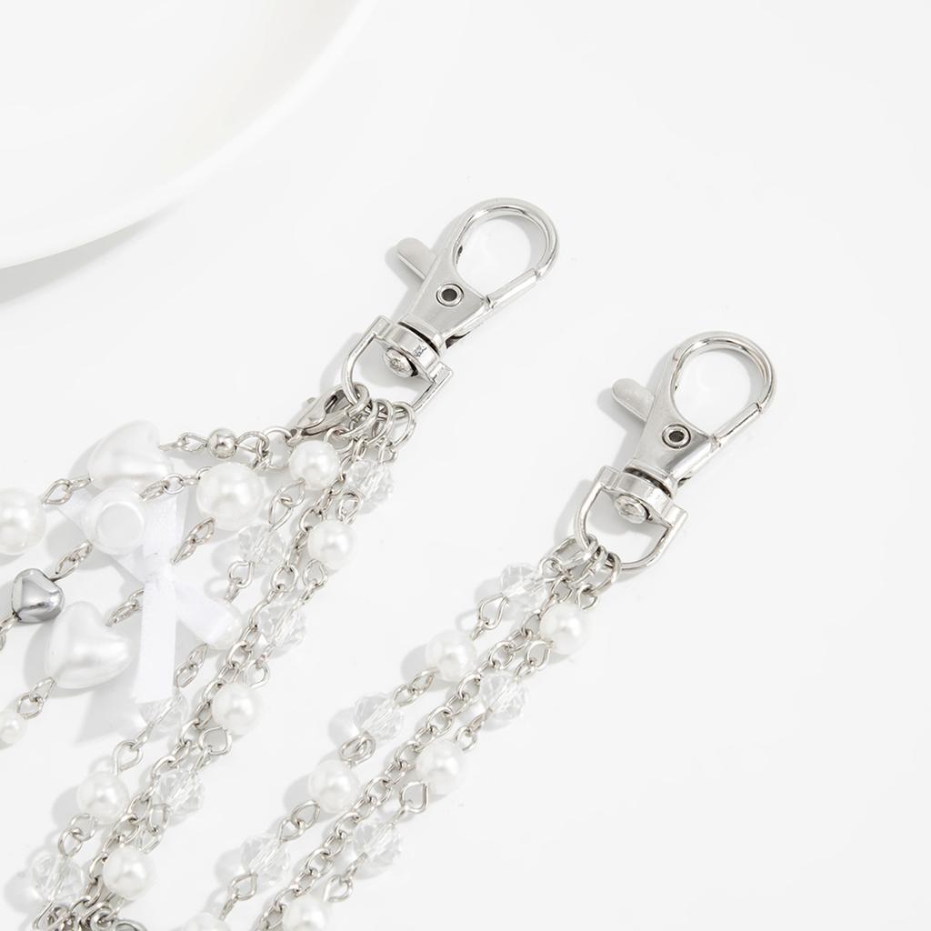 Multi Functional Heart Bows Fringe Charm For Purse or Keychain Accessory Feature Elegant Design And Stylish Appearance