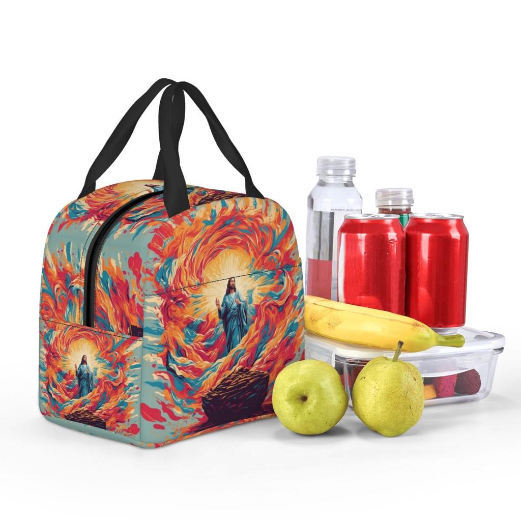 Resurrected Jesus Jesus Biblical References Insulated Lunch Bag for Women Office Cooler Thermal Food Box Tote Lunch Boxes