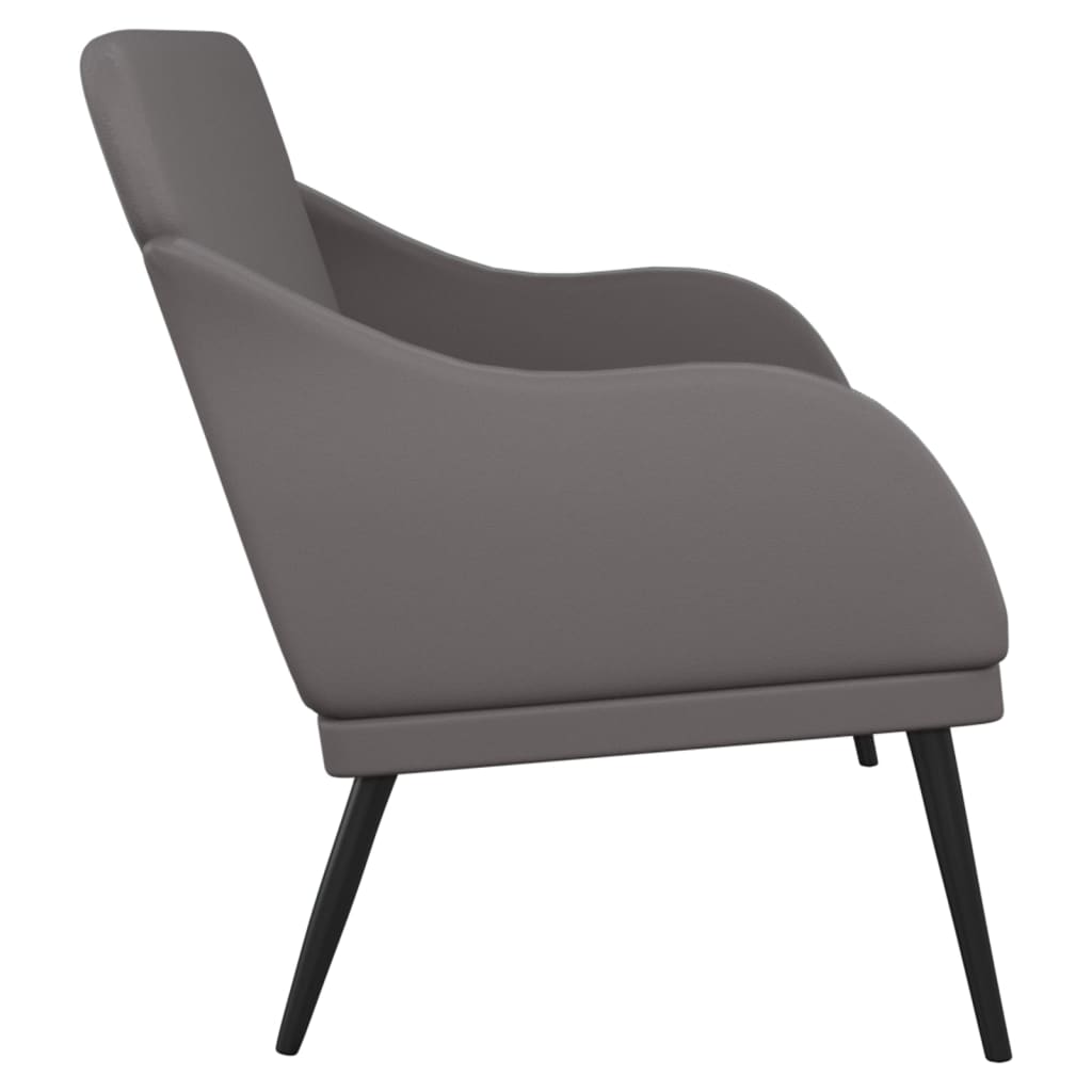 Grey Bench 110 x 76 x 80 cm Faux Leather