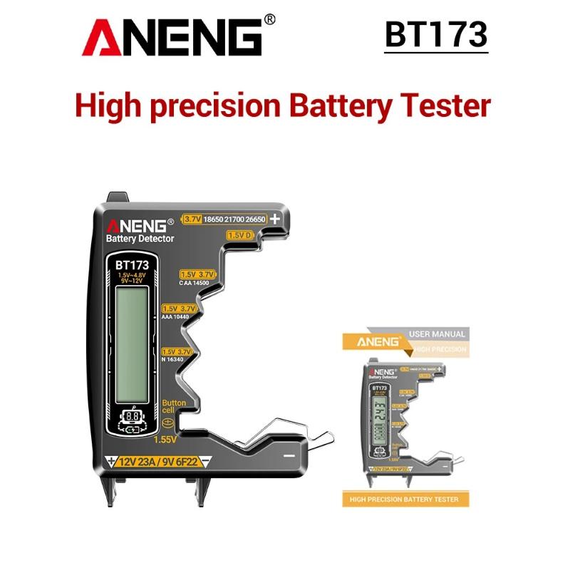 2026 Universal Battery Tester ANENG BT173 Battery Detector Test C D AA AAA N 9V Cell Button Meter Visual Display High Precision Testing Tester Tools