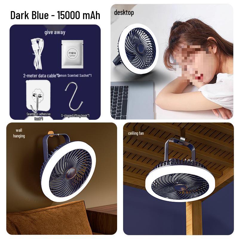 

Rechargeable Mini Ceiling Fan: Silent Dorm, Kitchen, or Outdoor Use – Wall-Mounted Design for Student Beds and Mosquito Net Areas. 20000mAh