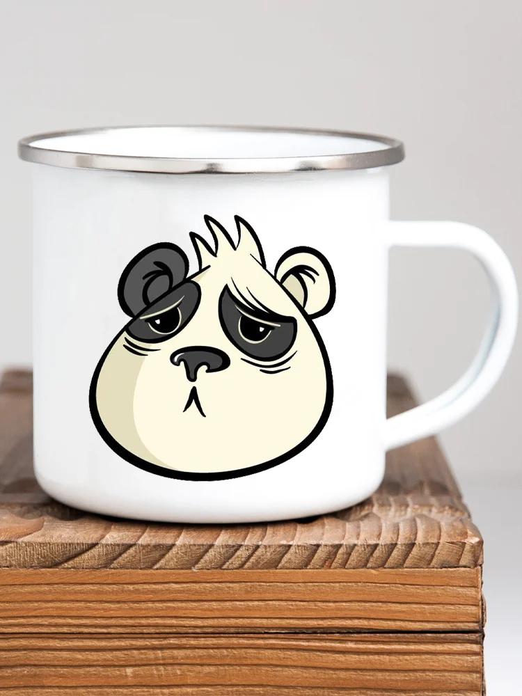 Panda Bear Mug Girlfriend Gift Ideas Cute Coffee Mug Panda Gifts Camper Decor Camping Enamel Mug Birthday Gifts for Friend