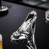 Shiny Transparent Figurine Crystal-Clear Glass Shoe Ornament High Heel Figurine