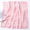 Girl Silk Scarf Luxury Women Hair Scarves 70*70cm Square Design Pink Flower Headscarf Summer Shawl Hijab Paisley Wrap Headband