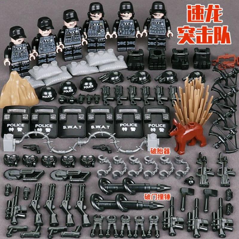 Building Block Military Minifigures Police Special Forces Minifigures Assemble Toys Year-Old Boy Birthday Model