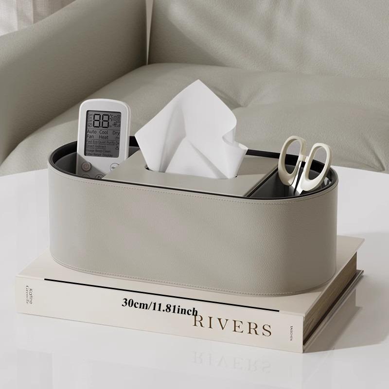 Leather Tissue Box with Storage Rack and Home Decoration Paper Rack, Suitable for Office Desks, Countertops, Bedside Tables, Etc