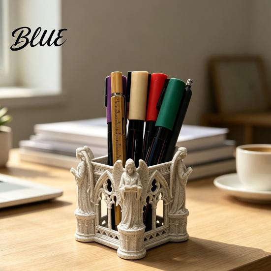 Workplace Organization Tools Cathedral Arch Shape Pen Holder Large Capacity Desktop Organizer