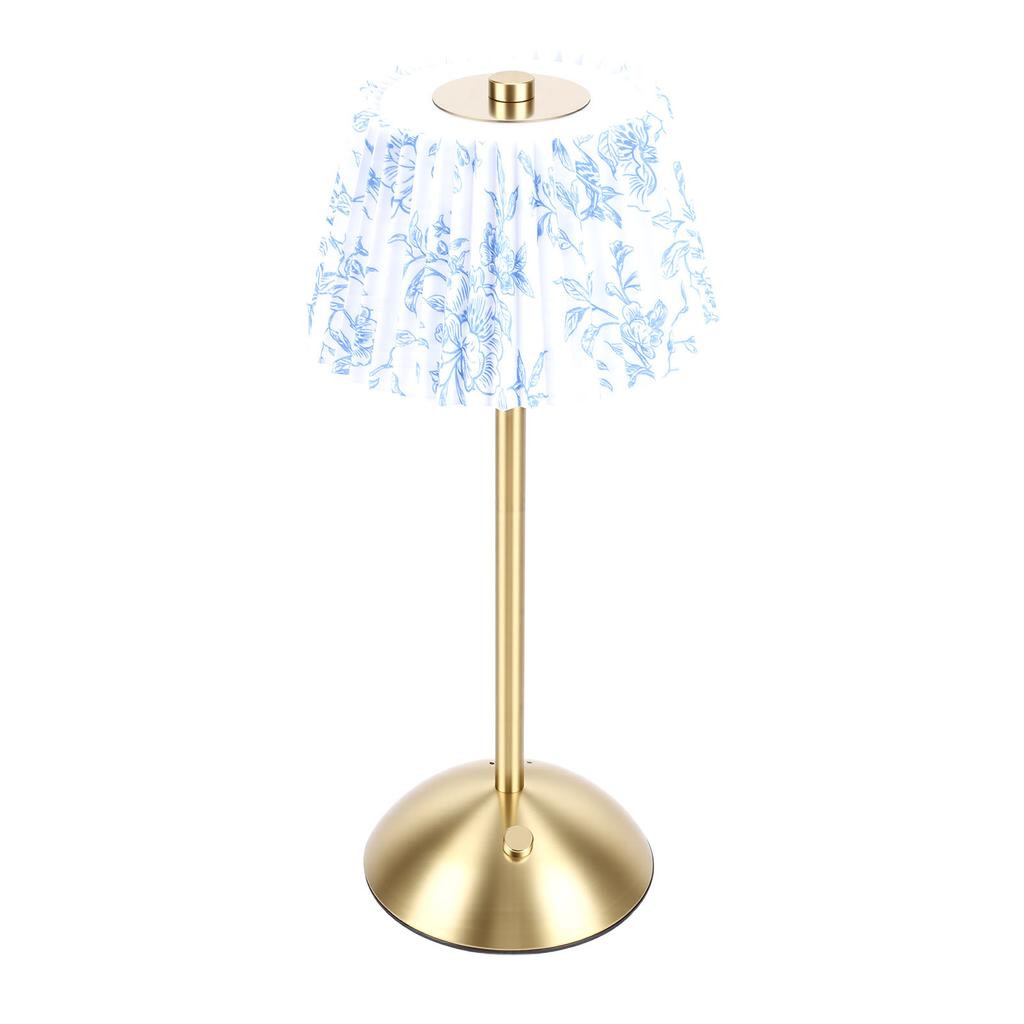Pleated Table Lamp Cordless Touch Control   1200mAh Rechargeable Battery Operated Nightstand Lamp for Bedroom Living Room