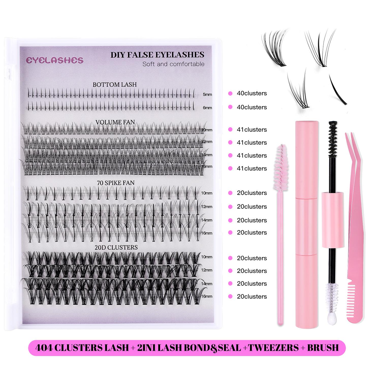 

DIY Lash Extension Mix Styles Lash Clusters Individual Remover Tweezers Kist для самостоятельного нанесения макияжа DIY-SET-221 розовый