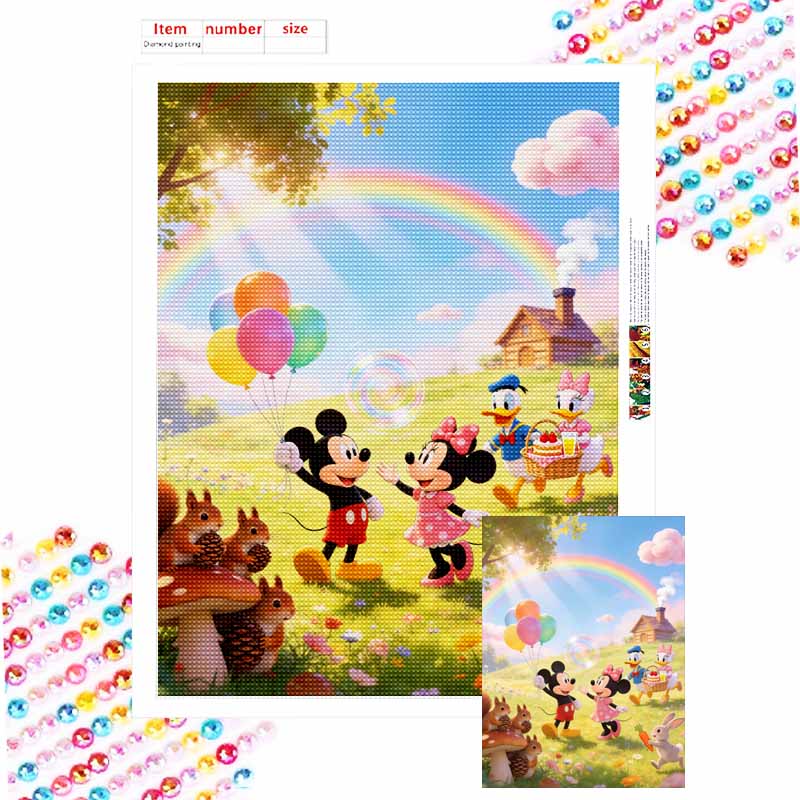 Disney Diamond Painting Kit Happy Sunny Day Wall Decor Handmade Art Gift Round 20x30cm