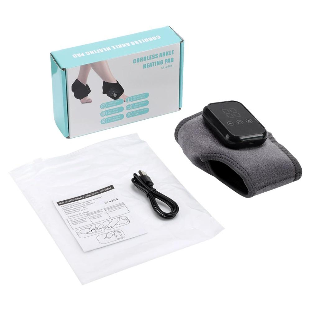 

Электрический массажер для лодыжки с подогревом и вибрацией Инфракрасная терапия горячим компрессом Массаж лодыжки Подогревающая обертывающая поддержка Бандаж Защита для стопы