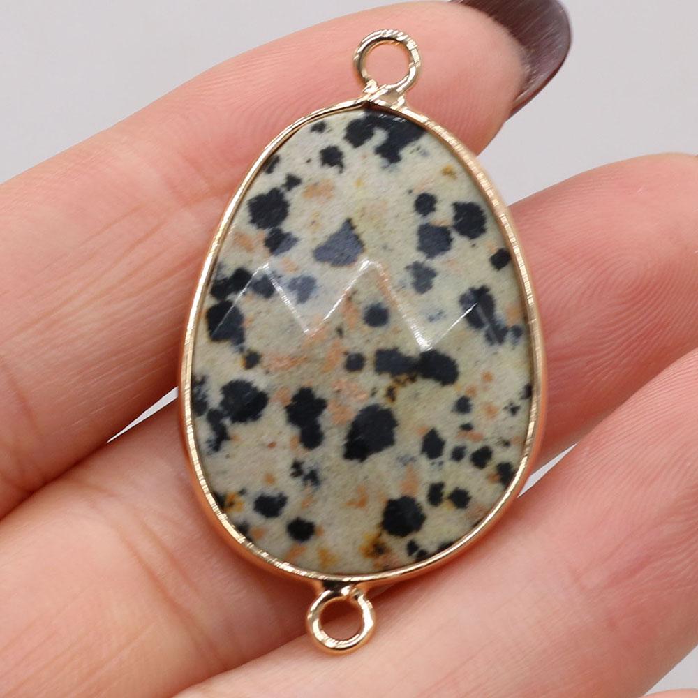 1Pc Reiki Healing Crystal Connector, Energy Natural Stone Gemstone Pendant Connectors for Jewelry Making DIY Necklace Bracelet Accessories Crafts