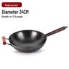 Uncoated Hand-Hammered Forged Iron Wok with Non-Stick Surface and Stir-Fry Spatula for Open Flame Household Cooking
