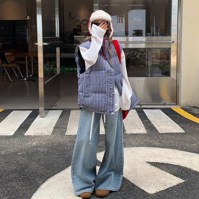 

DIMANAF 2025 Осень Зима Новые Женские Парки Жилеты Пальто Куртки Короткая Безрукавная Верхняя Одежда Толстая Теплая Большого Размера M