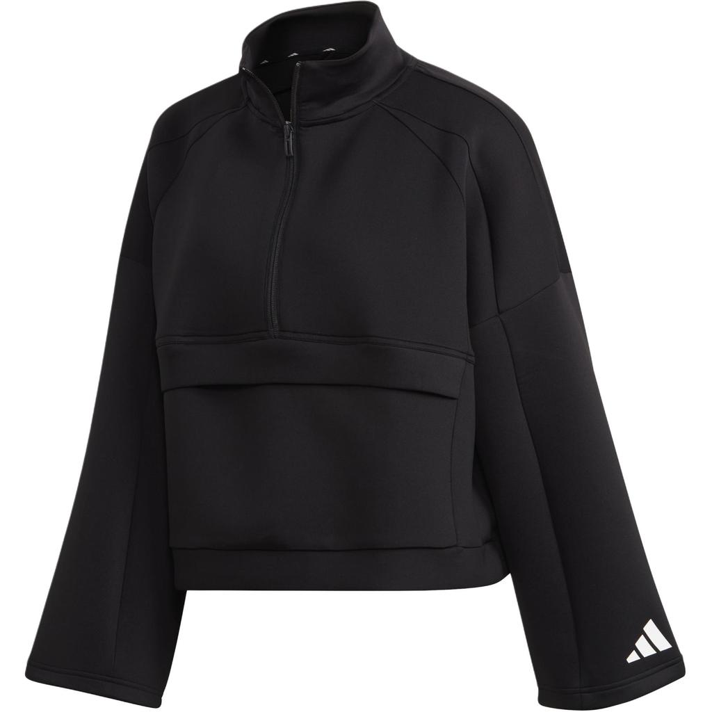 adidas Athletics Pack Logo Print Loose Fit Stand Collar Long Sleeve Sweatshirt Women Sweatshirt EA0343
