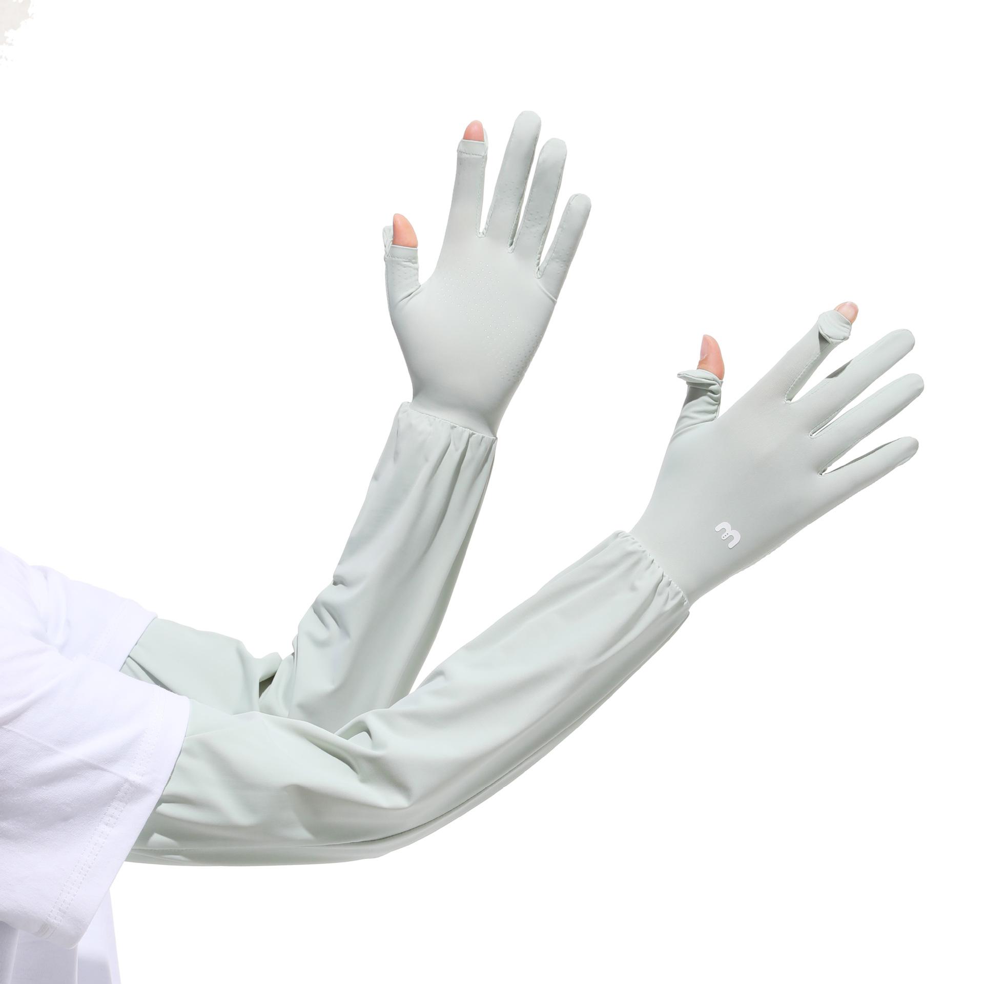 

Рукава из ледяного шелка для женщин Летом На открытом воздухе Длинные Для вождения Защита рук Защита от солнца Легкие Спортивные Для езды Свободные Нескользящие Рукава One size