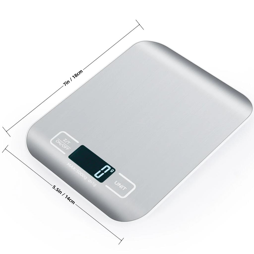Kitchen Scale,Greater Goods Gray Food Scale,Digital Display Show Weight in Grams,Ounces,Milliliters,and Stainless Steel Platform