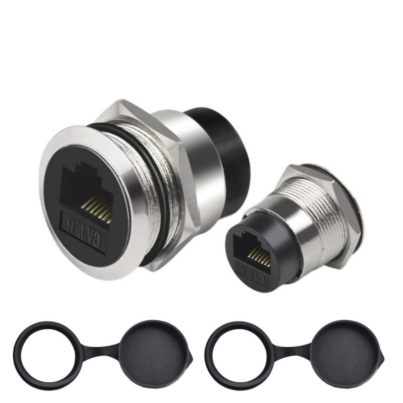 

Разъем RJ45 Cat6 для монтажа на панель Адаптер RJ45 гнездо-гнездо Проходной модуль с резьбой Сетевое Ethernet-расширение серебряный