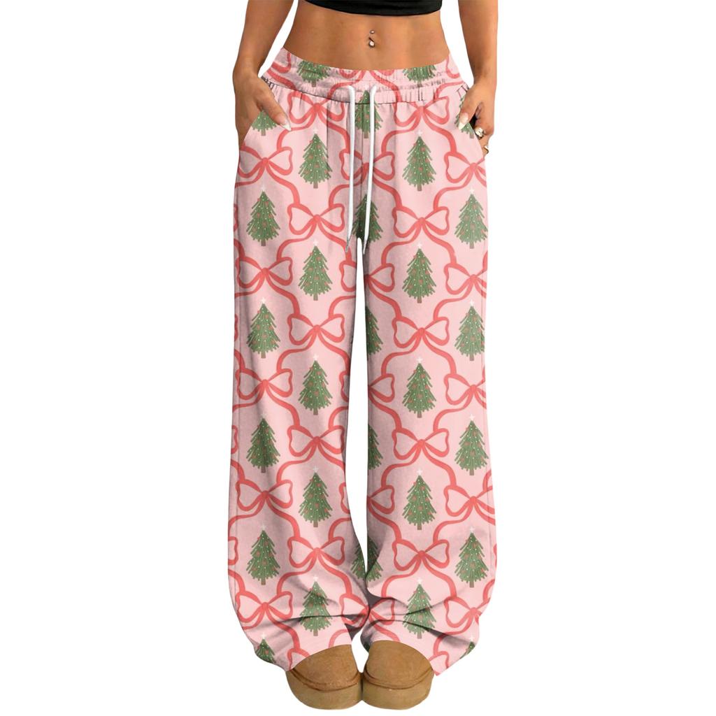 Women's Casual And Fashionable  Elastic Waist Loose Wide Leg Pants
