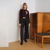 Elle Simple Casual Wide-Leg Jeans Women bottoms Black L7AQW047
