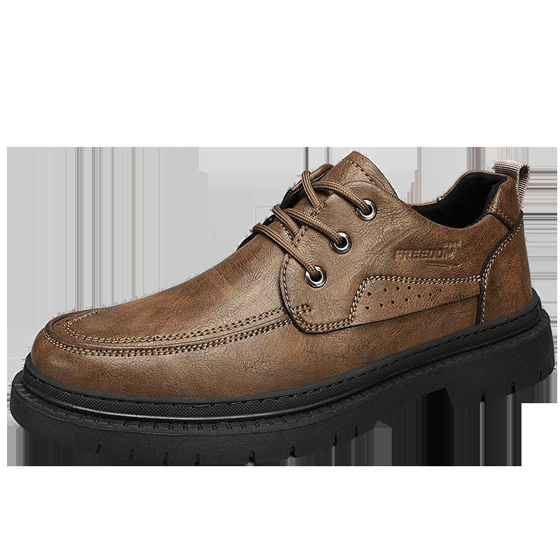 

Мужские ботинки, осенняя кожаная повседневная обувь с высоким берцем, модная хлопковая обувь, ботильоны на плоской подошве, деловая уличная обувь, мужские кроссовки, новые 38 хаки