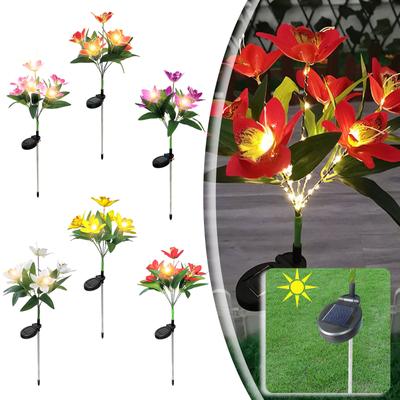 Solar Flowers Decorative Lights, Outdoor Garden Waterproof Flower Lights, Solar Stake Lights Home Decor