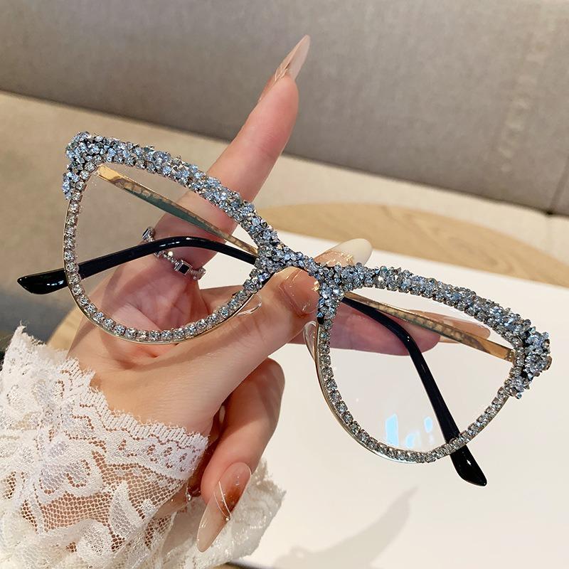 

Cat s Eye Eyeglasses Fashion Design Women s Anti-Blue Light Glasses Customizable Prescription Glasses Frame біле золото кольору