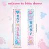 Buryeah 2 Pcs Gender Reveal Door Decorations Boy or Girl Porch Signs Gender Reveal Door Hangers Banner He or She Porch Signs for Baby Shower Party