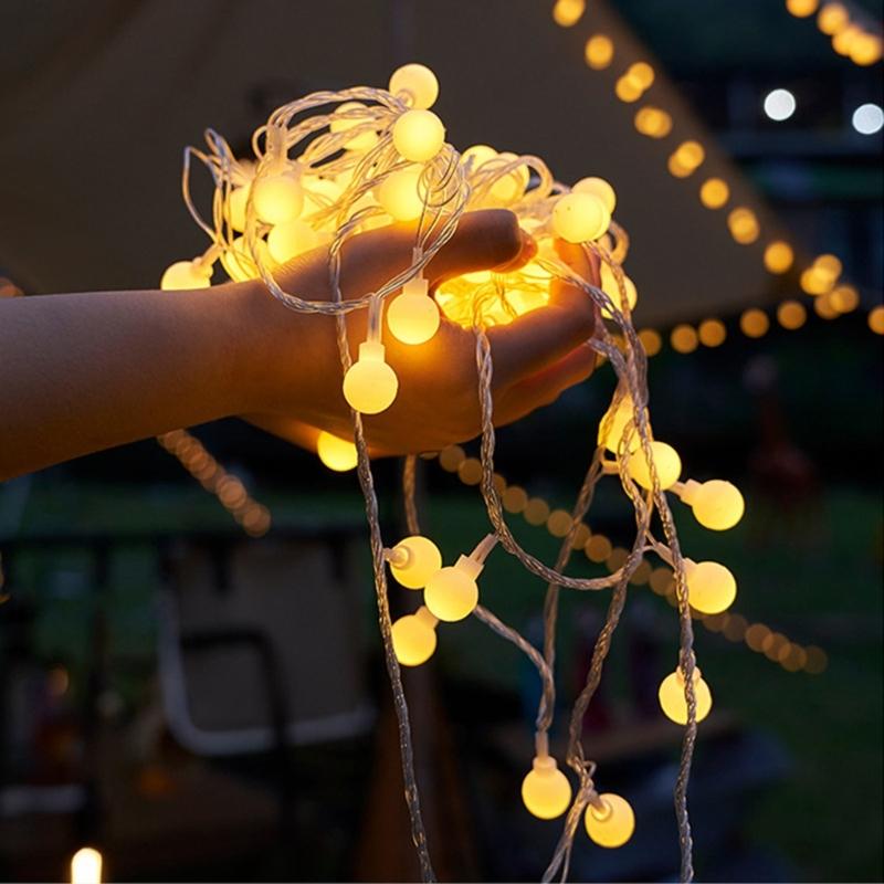 Globe String Lights LED String Lights Warm White Connectable Lights Decorative String Lights for Outdoor Indoor Camping