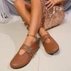 Fashion Mary Jane Shoes 2025 New Fashion Women's Flats Soft Comfortable Ballet Shoes Women's Double Buckling Design Round Toe Sneakers