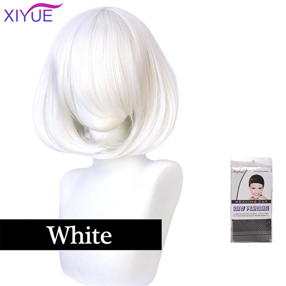 Perucă sintetică zilnică cu val mediu violet Umbre pentru femei negre albe Cosplay din fibre naturale păr fals rezistent la căldură peruci ondulate