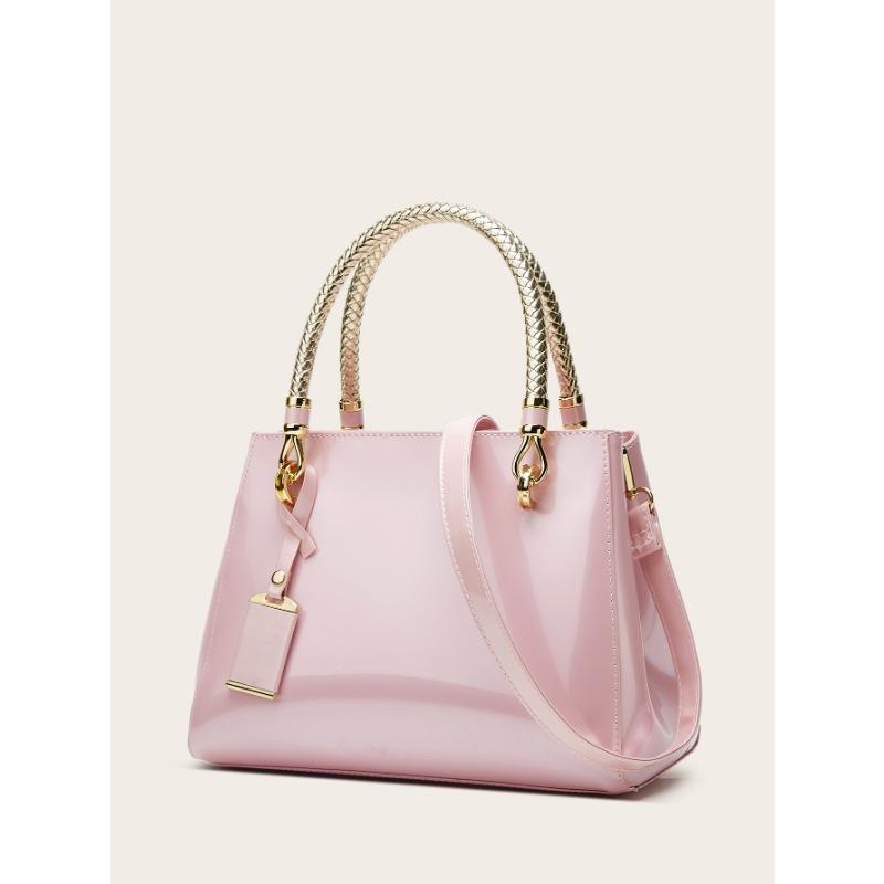 Geantă de mână premium pentru femei din piele lăcuită, capacitate mare, geantă tote