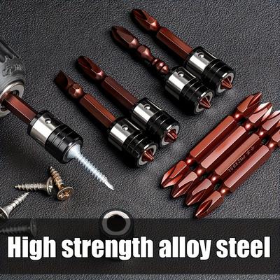 10 Stück Magnetischer Schraubendreher Bohrerbit Set, S2 Legierter Stahl Anti-Rutsch Langer Bohrer, Feinzahn Design Kreisförmiger Bohrer