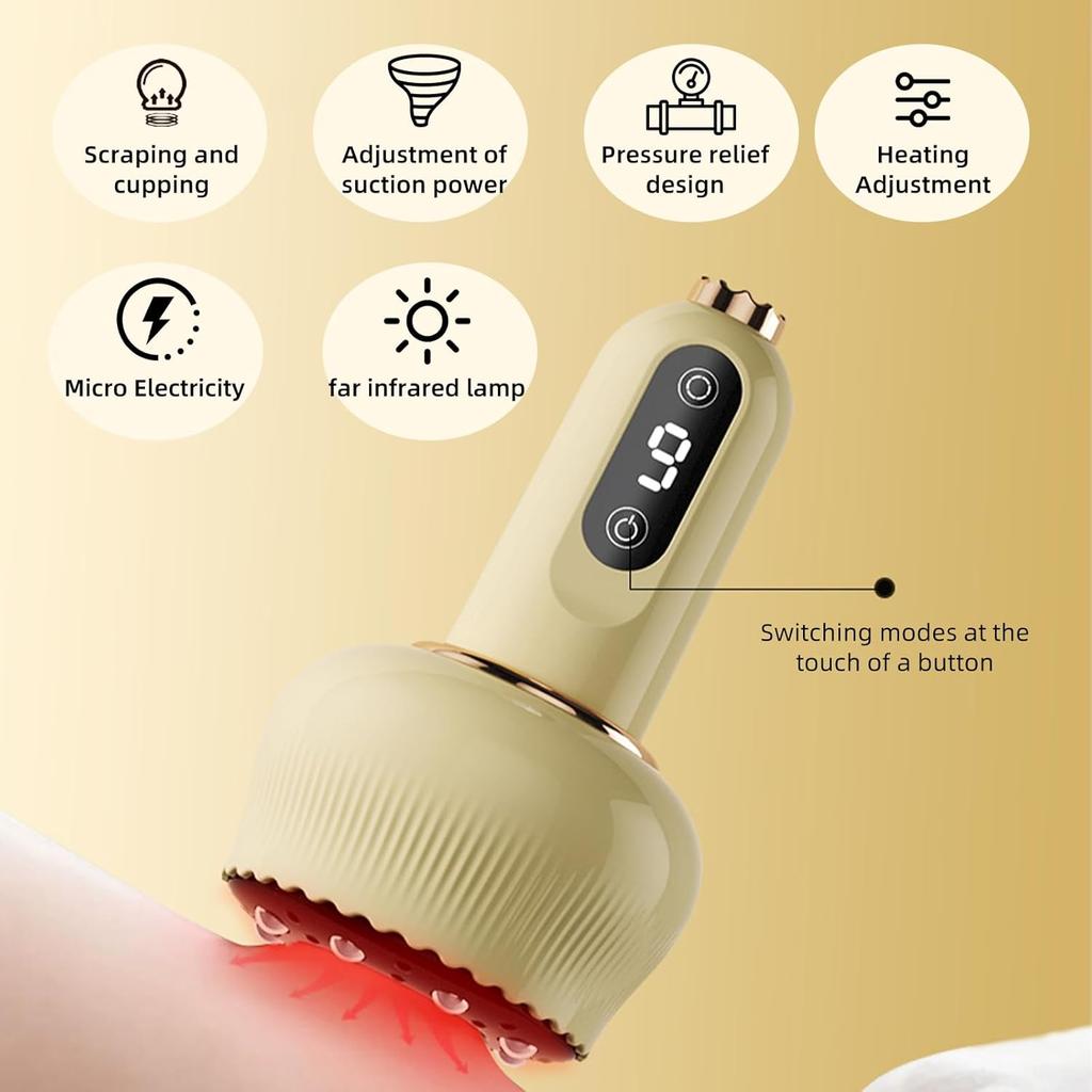 Electric Cupping Device, 4-in-1 Cupping Device, Electric Infrared with 9 Gears, Electric Guasha Device, Cupping Set for Pain Relief