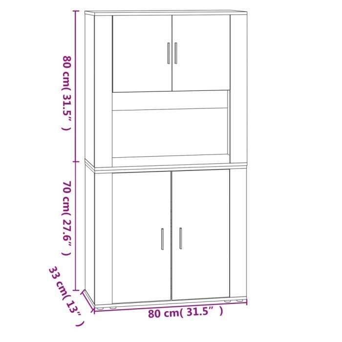 VidaXL Highboard Black Engineered Wood 3185352