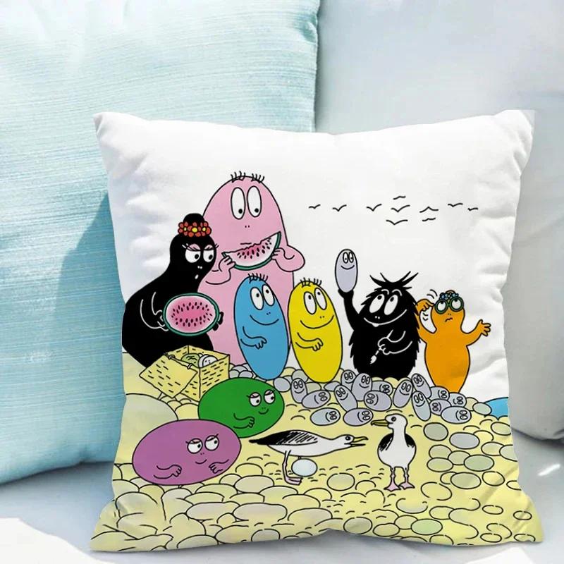 Les Barbapapa Pillowcases Cushion Cover X Double-sided Printing  for Sofa Cushions Covers Short Plush Couch Pillows Pillow