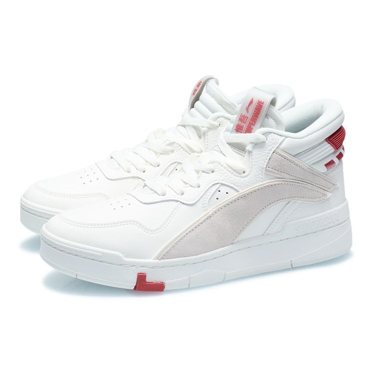 Li Ning We I Superwave Mid Durable Breathable High-Top Sneakers Men Sneakers White AGCR233-1