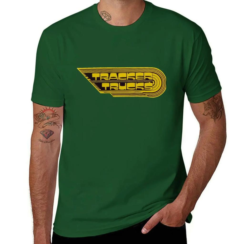 Tracker Trucks, Retro Skateboard T Shirt Design T-shirt Graphics Korean Fashion Black T-shirts for Men