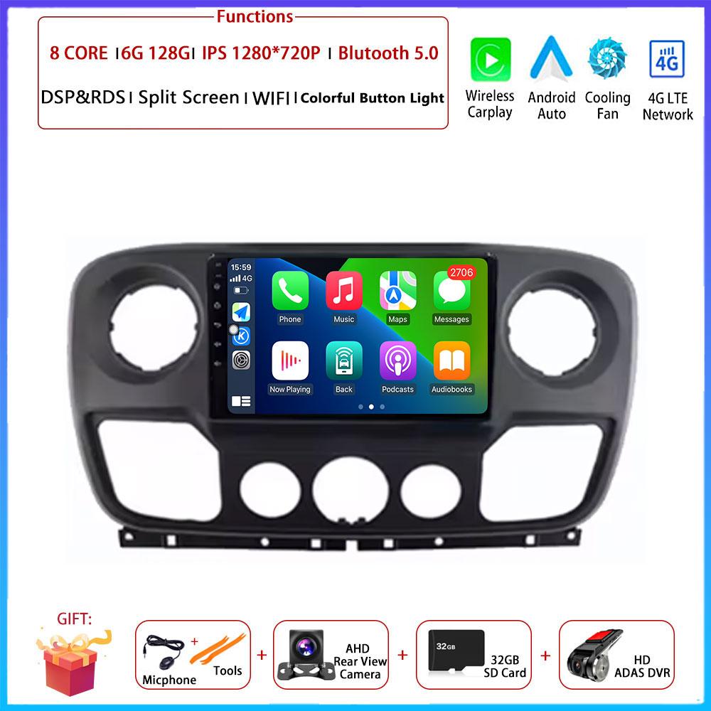 For Renault Master Nissan NV400 Opel Movano 2010 - 2021Android Carplay Auto Car Radio Navigation GPS Multimedia Video Player