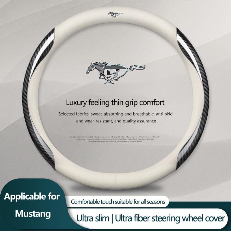 Leather Carbon Fiber Car Steering Wheel Cover Car Accessories For Ford Mustang F10 Zapatillas Miniatura Gt Shelby 2005 2015 Mujer 2012 Kuga