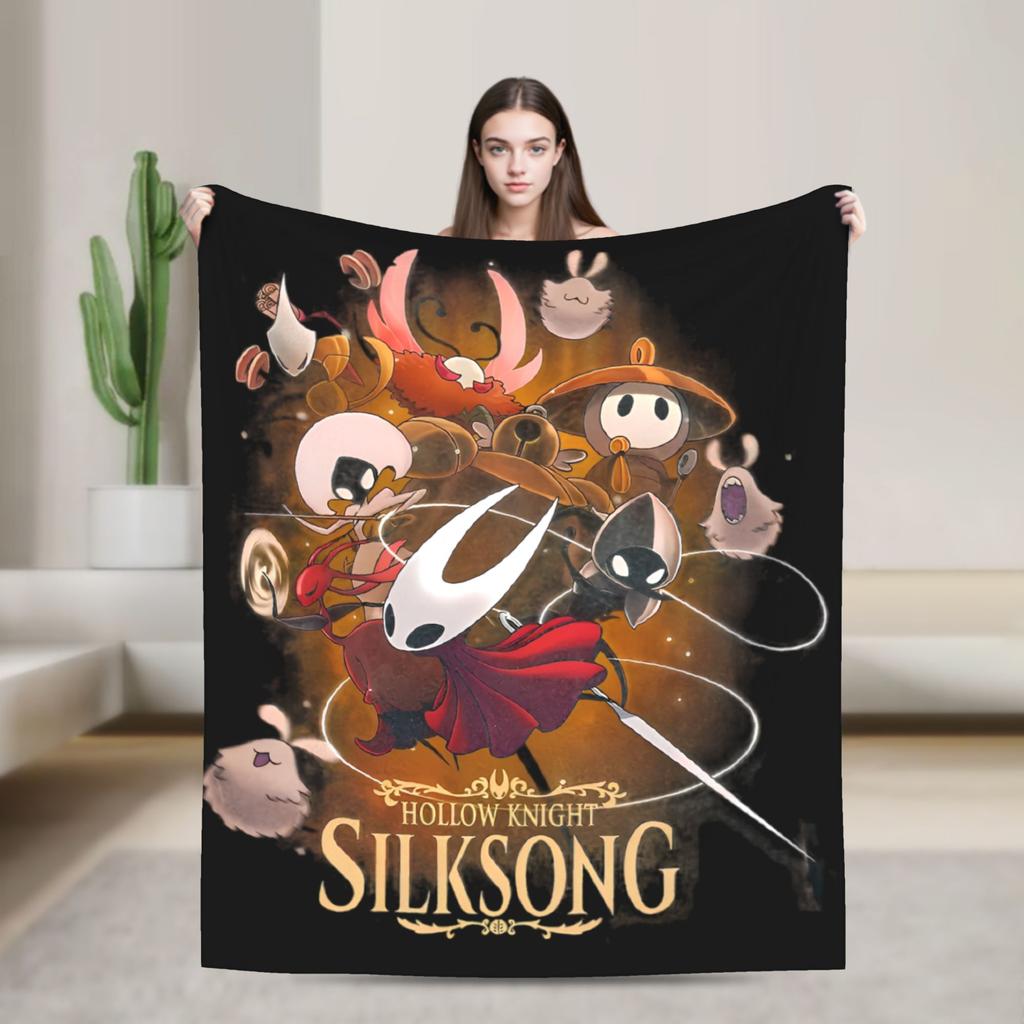 Hollow Knight Advanture Game Fashion Blanket Fleece Textile Decor Cartoon Cute Breathable Warm Throw Fashion Blankets for Bedding