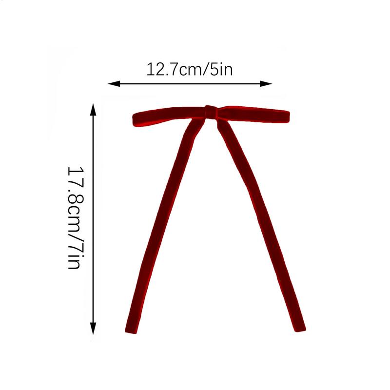 Velvet Ribbon Christmas Bow 24X Vintage Bow Christmas Decorations Indoor Velvet With Bow Tie Wrapping Wreaths Crafts Retro Style