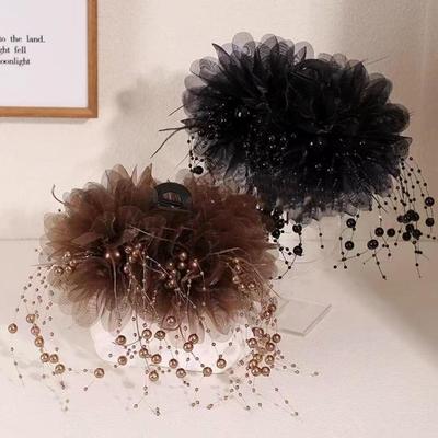 Sparkling Stars 2024 A/W Pinza Artiglio con Frange di Perline di Alta Gamma - Accessorio per Capelli Lussuoso Morbido Versatile